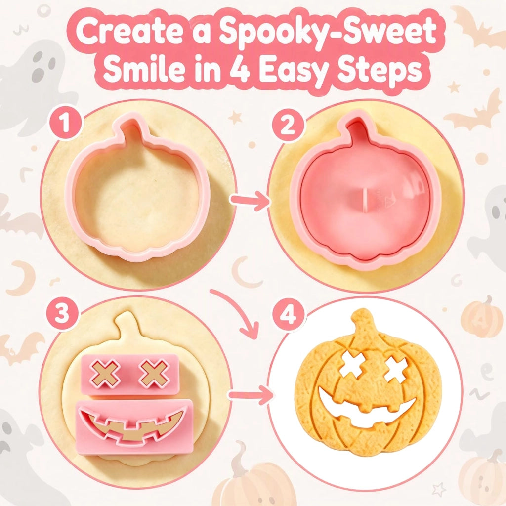 Set di 17 formine per biscotti a forma di zucca, in 3D, per Halloween