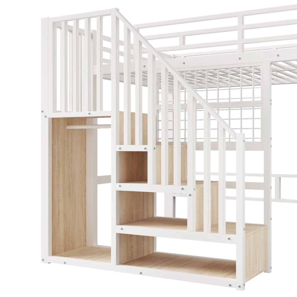 Letto a soppalco 140x200 cm in metallo e MDF
