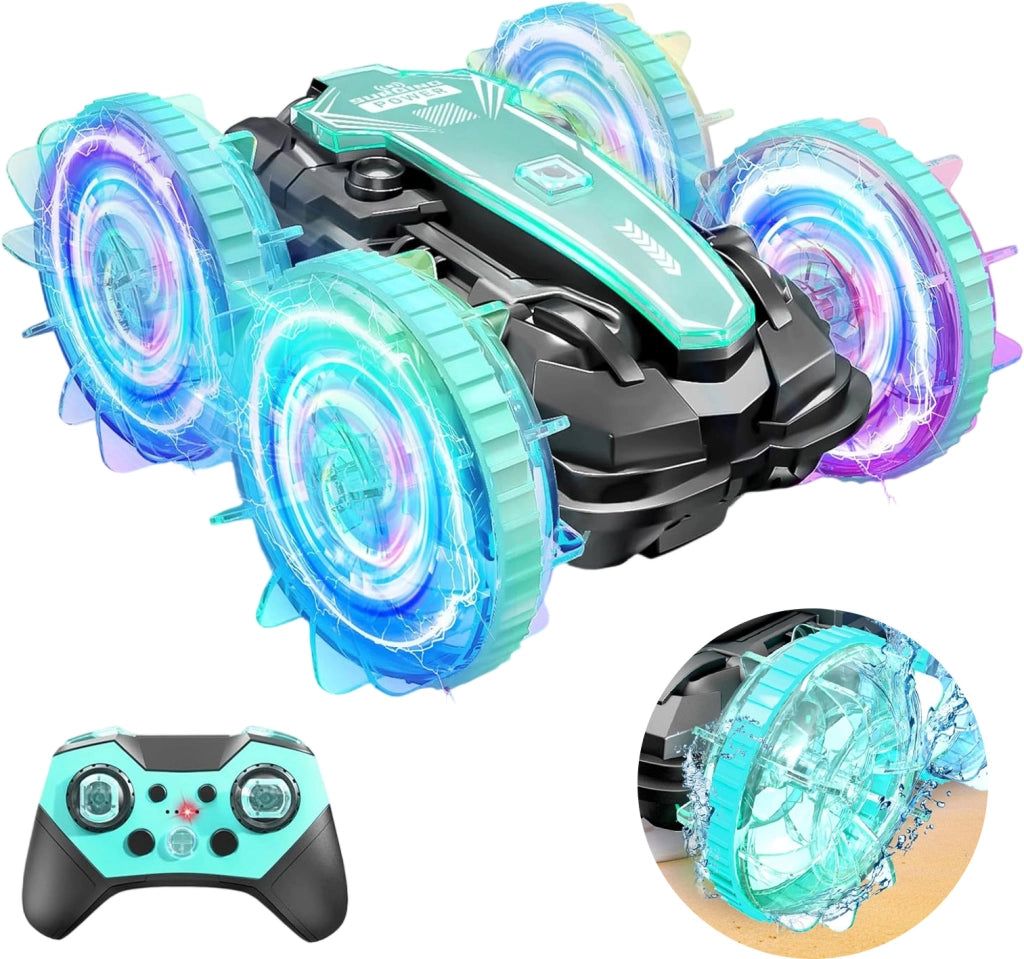 Auto anfibia radiocomandata con luci RGB e acrobazie