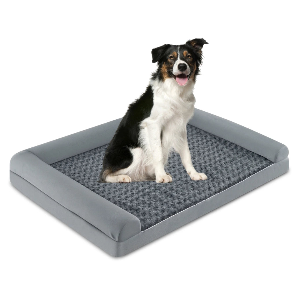 Orthopedic Foam Dog Bed L Sized Large Pet Bed-Gray-XL