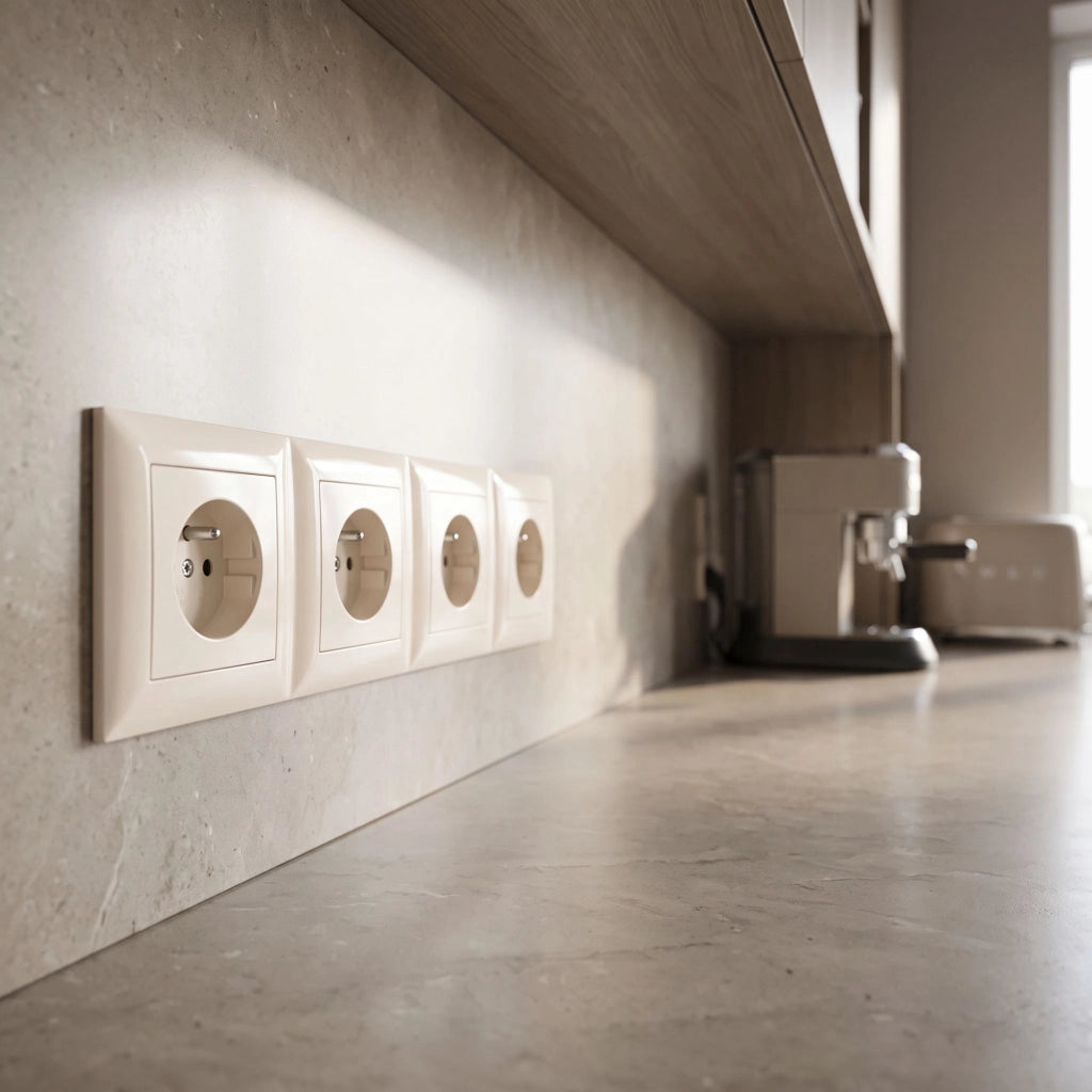 Placca Quadrupla Per Prese Oste Jnh016-4f Beige