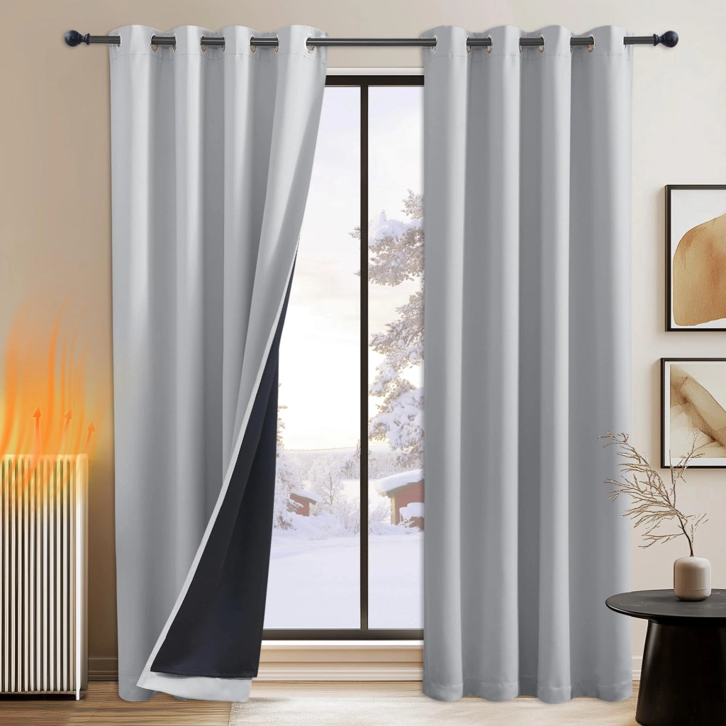 Tende oscuranti, set da 2, 140x200 cm, color argento-grigio
