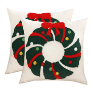 Cuscini natalizi, set da 2, 45x45 cm, motivo: ghirlanda