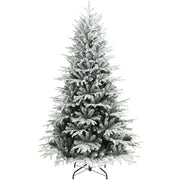 Albero di Natale artificiale innevato 180 cm, 1920 punte in PE e PVC, folto con rami pieghevoli facile da montare