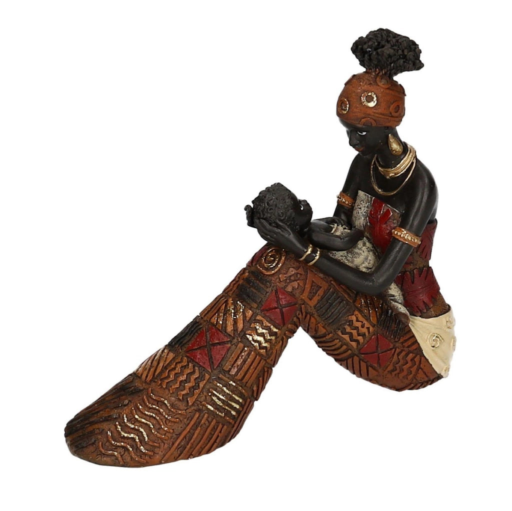Statua resina donna africana cm 18