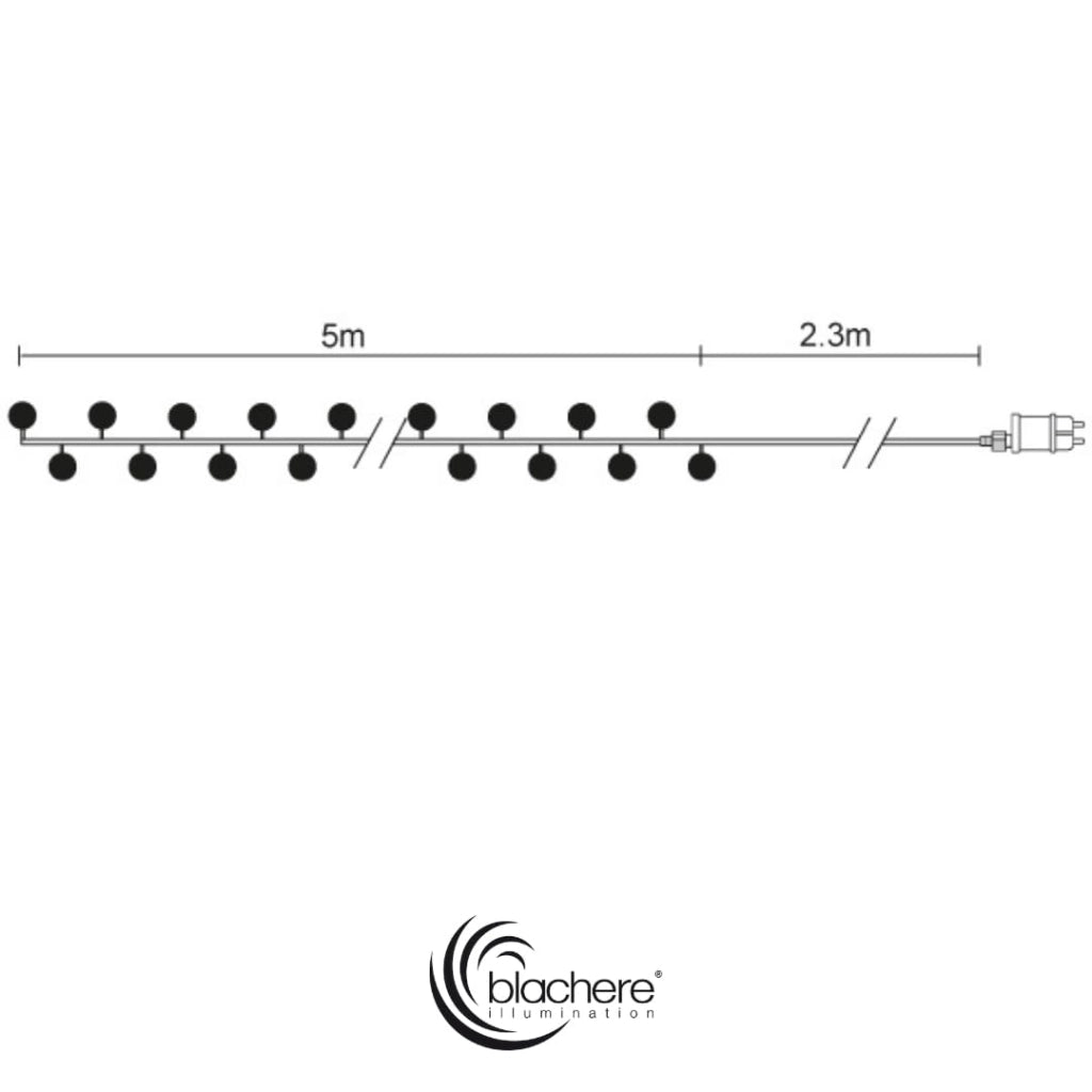 Catena luminosa con palline di cotone rosse, lunghezza 5 metri, 140 LED, con timer