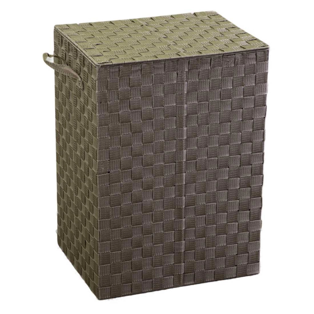 Cestone poliestere tortora foderato 1-3rettangolare cm40x30x55