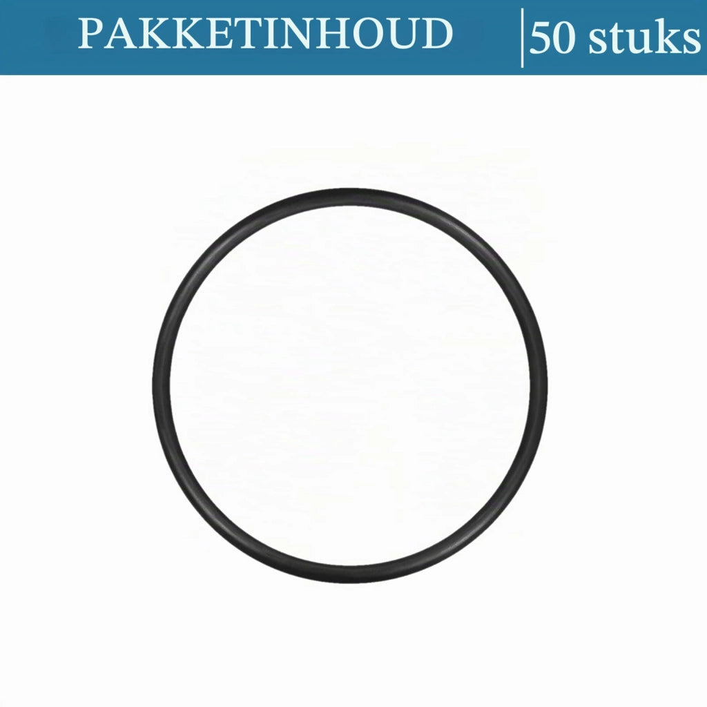 O-ring, 34x30x2 mm, gomma nitrilica, 50 pezzi, colore nero