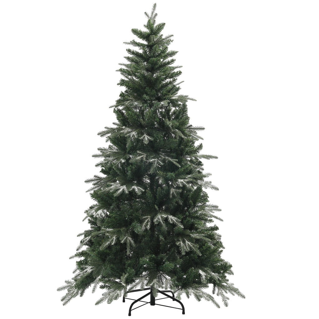Albero di Natale Innevato con 850 Rami e Design a Sezioni in Plastica e Acciaio ?110x180 cm Verde