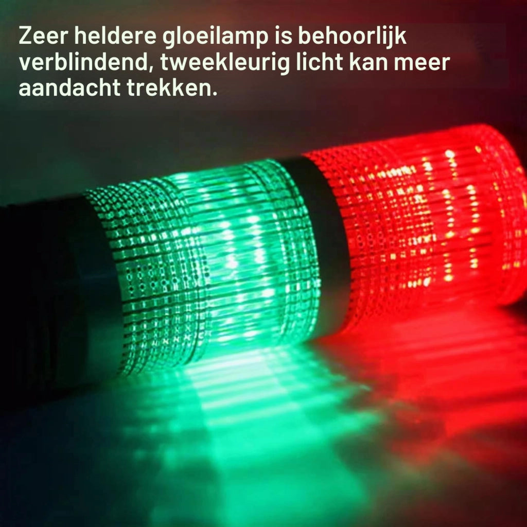 Segnalatore luminoso a LED rosso/verde, 230V, 3W, materiale ABS
