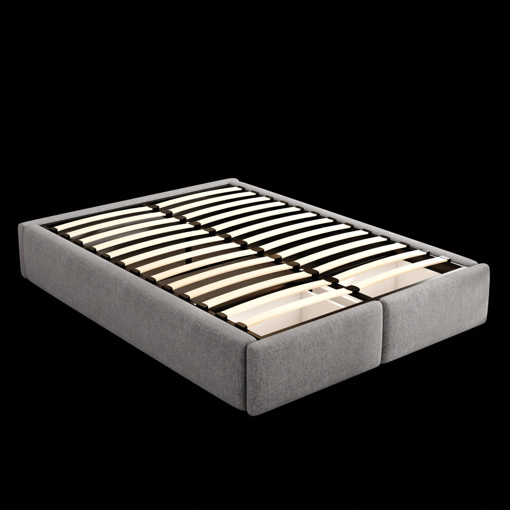 Letto imbottito grigio 140 x 200 cm