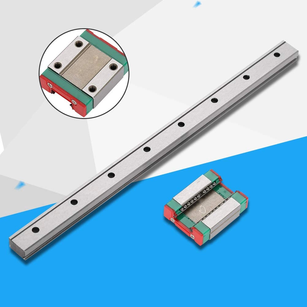 Guida lineare da 12 mm + blocco scorrevole, lunghezza 200 mm