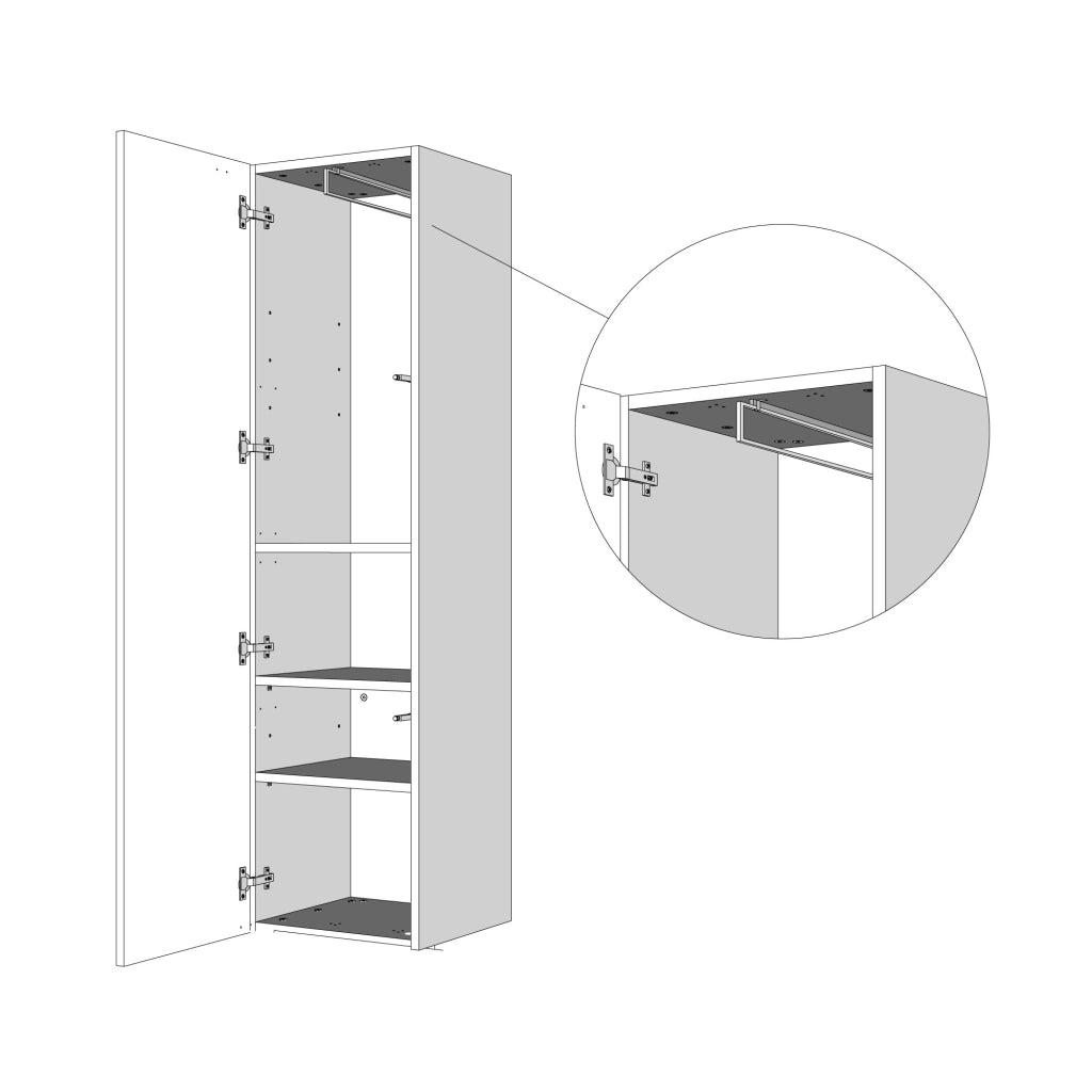 Base Colonna a Terra in Nobilitato con Anta Reversibile Isoka Bianco Frassino