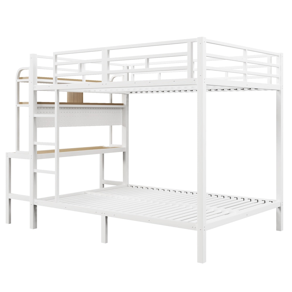 Letto a castello 140x200 cm in metallo; bianco