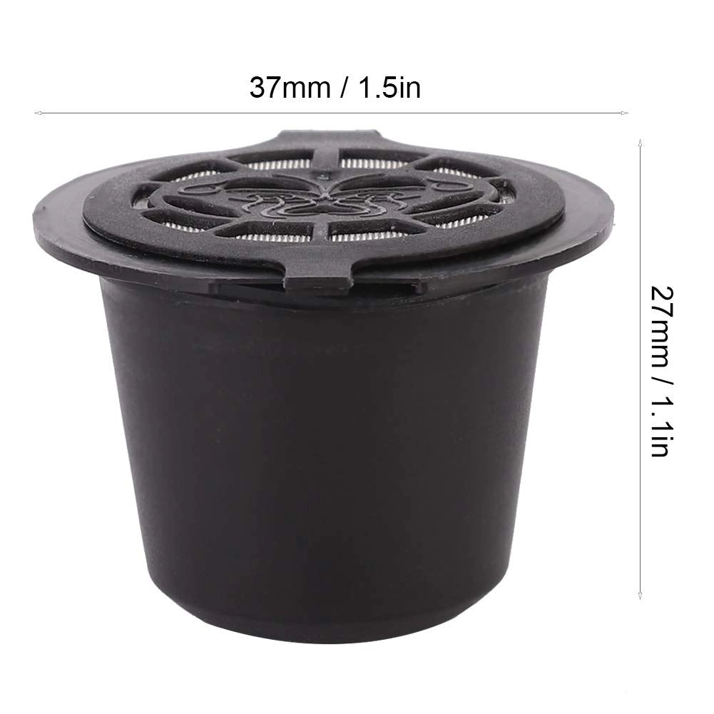 Set di 3 capsule riutilizzabili per espresso, ricaricabili, con cucchiaino e spazzola