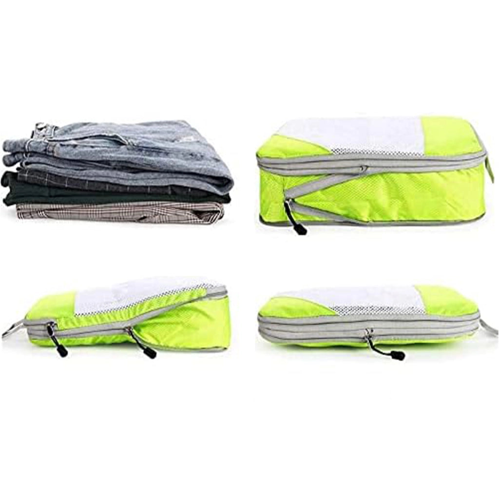 Set organizer da viaggio comprimibili verde, 4 pezzi