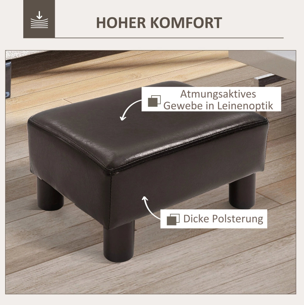 POUF poggiapiedi marrone in cuoio rigenerato