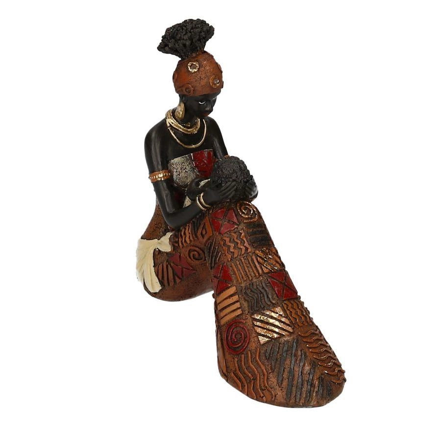 Statua resina donna africana cm 18