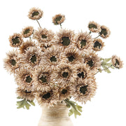 Gerbere artificiali, 6 pezzi, 30 fiori, color marrone caffè