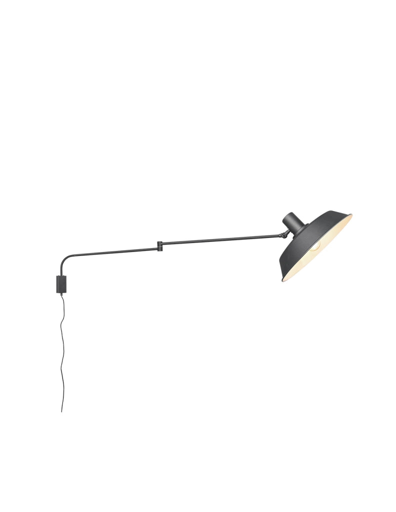 Applique 1xE27 Bolder Nero Orientabile L35 cm Trio Lighting