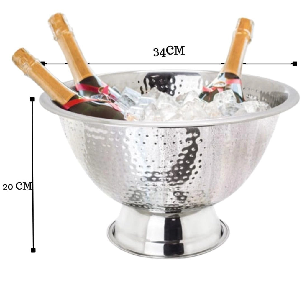 Secchiello per champagne trasparente da 7,5 litri con maniglie + 2 strofinacci