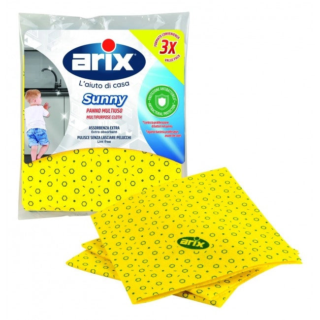 Panno multiuso Arix Sunny giallo 3 pezzi