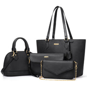 BORSA da donna Set da 4 pezzi 33x26,5x15 cm in PU nero
