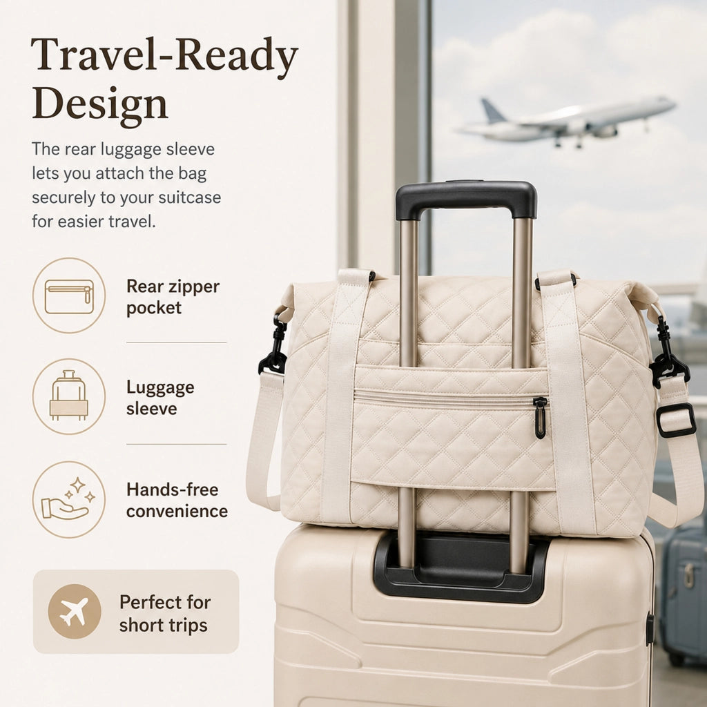Borsa sportiva da viaggio beige 43 × 28 × 18 cm