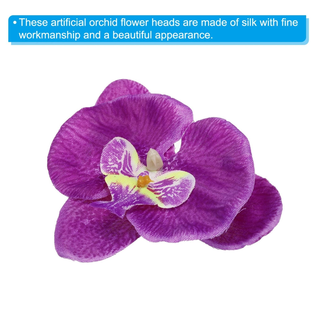 40 boccioli di orchidee artificiali, in seta, di colore viola scuro