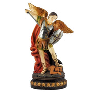 Figura dell'Arcangelo Michele, altezza 60 cm, realizzata in resina, multicolore