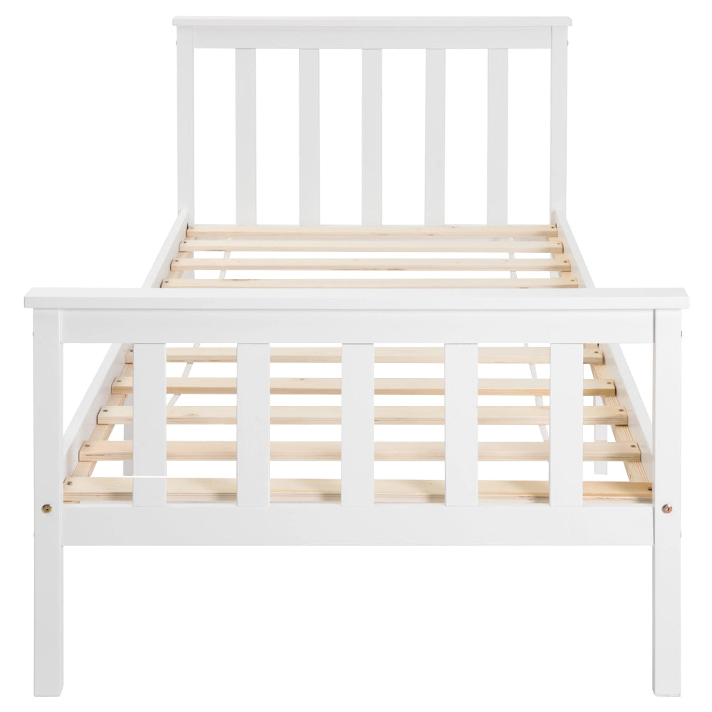 Letto singolo 90 x 200 cm bianco con testiera