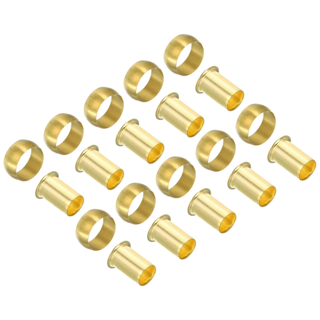 Raccordo a compressione in ottone, 12 mm, set da 20 pezzi, con manicotti di compressione