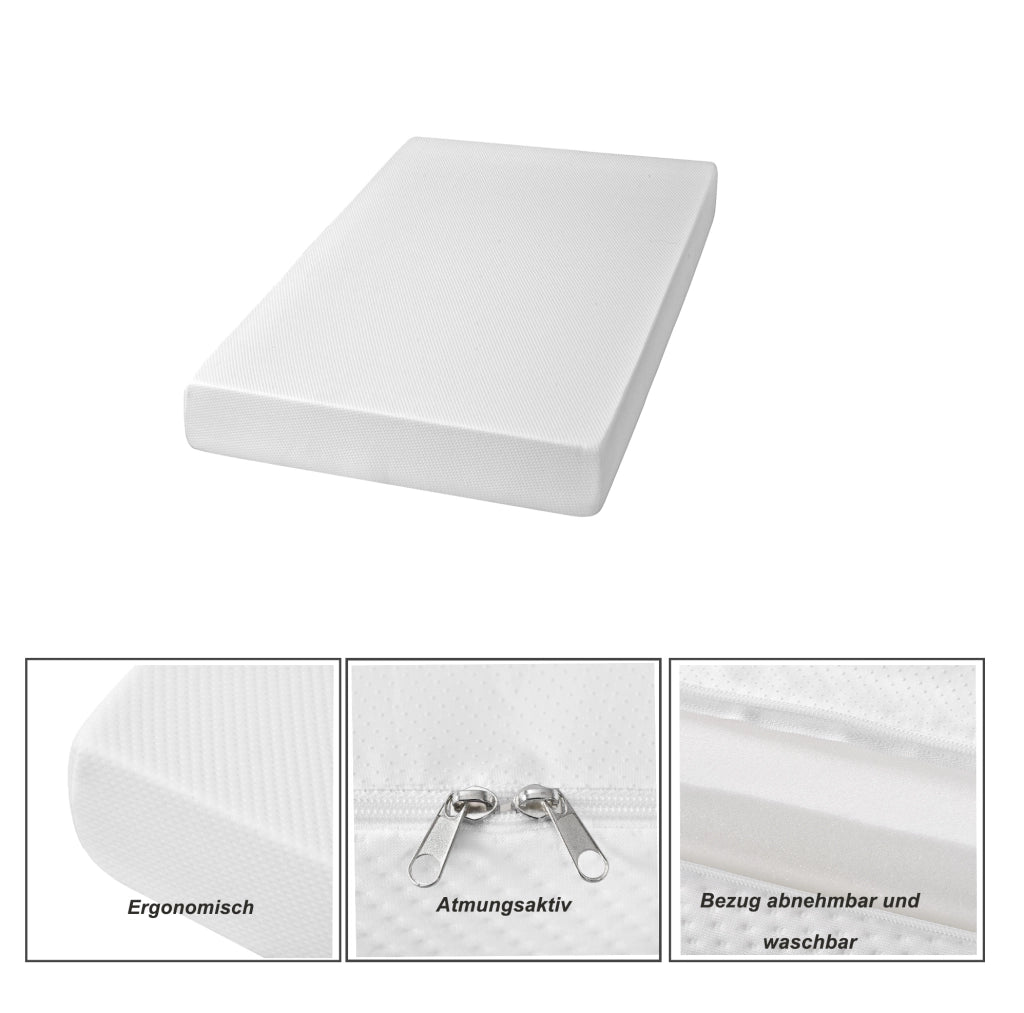 Materasso singolo 90x200 cm H3 in schiuma; sfoderabile e traspirante; bianco