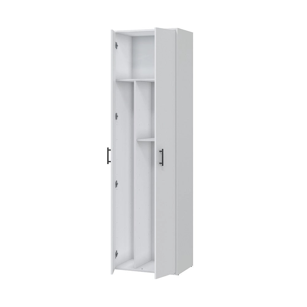 Strevi, Armadio Multiuso 2 Ante 2 Ripiani, 40x206h cm Bianco
