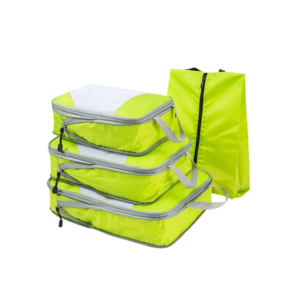 Set organizer da viaggio comprimibili verde, 4 pezzi