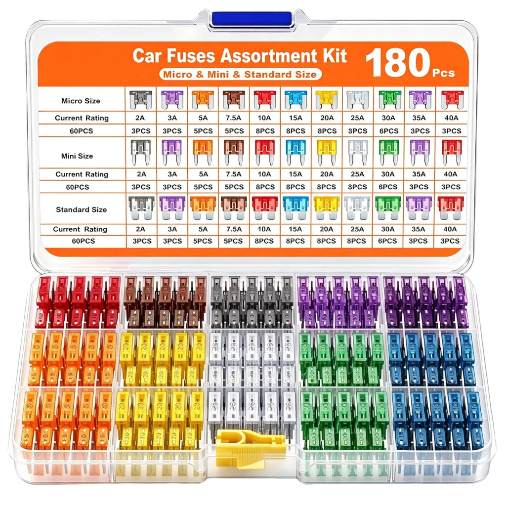 180 fusibili automatici micro mini standard, 12V, in plastica