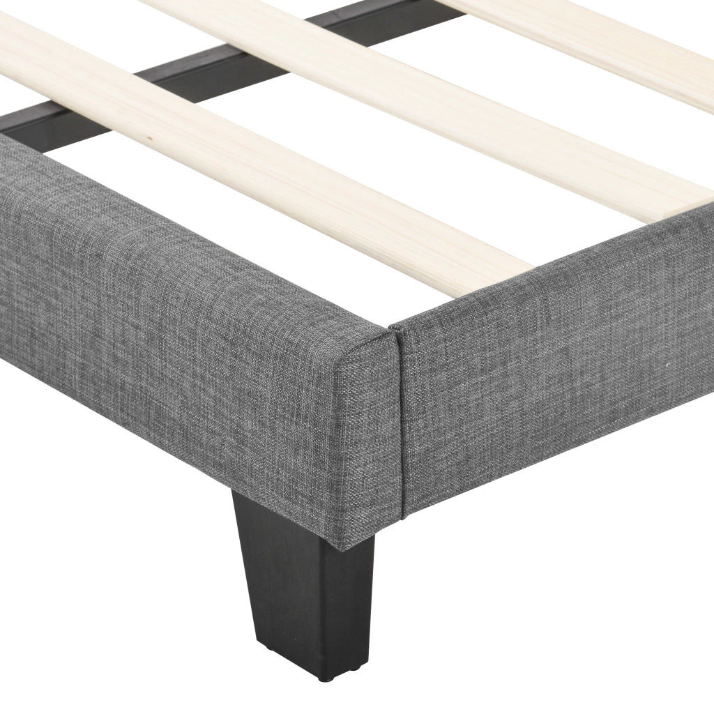Letto matrimoniale imbottito 140x200 cm grigio con materasso