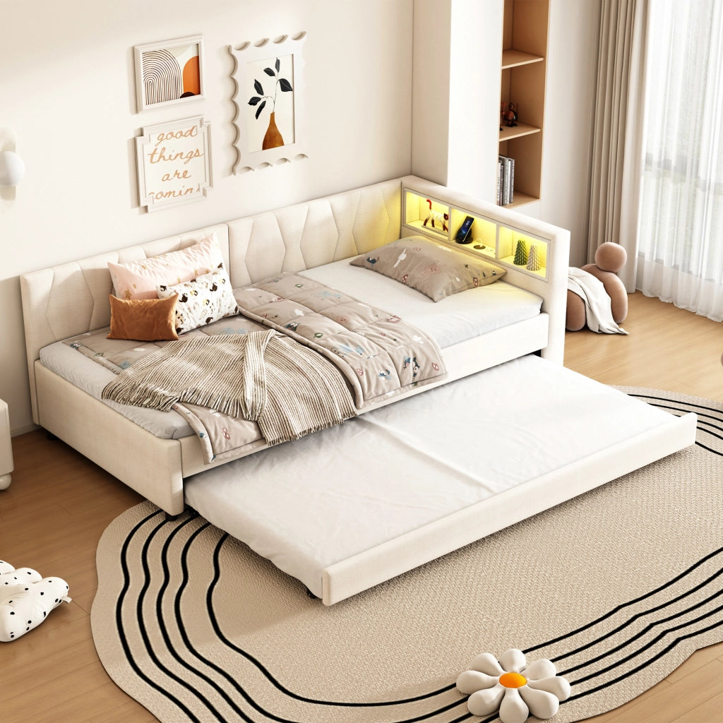Letto singolo 90 x 200 cm con letto estraibile