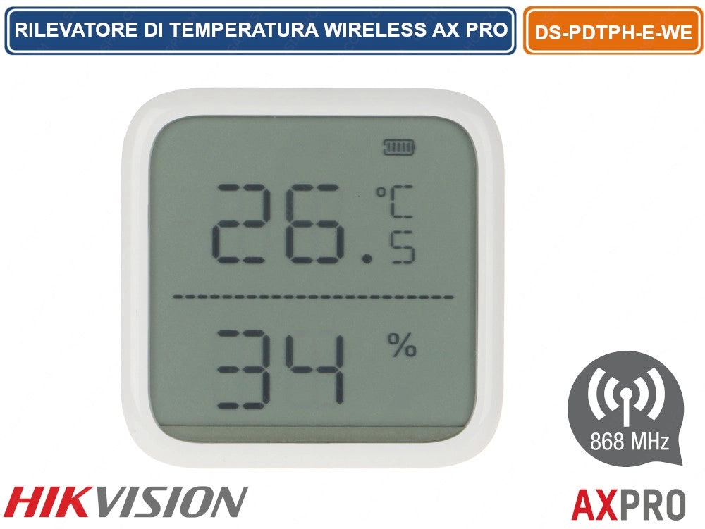HIKVISION AX PRO RILEVATORE DI TEMPERATURA RADIO WIRELESS CON SONDA DI TEMPERATURA