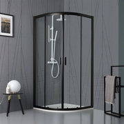 Box doccia semicircolare 80x80 cm cristallo trasparente e profilo nero opaco