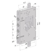 Serratura triplice per porte blindate 28 mm