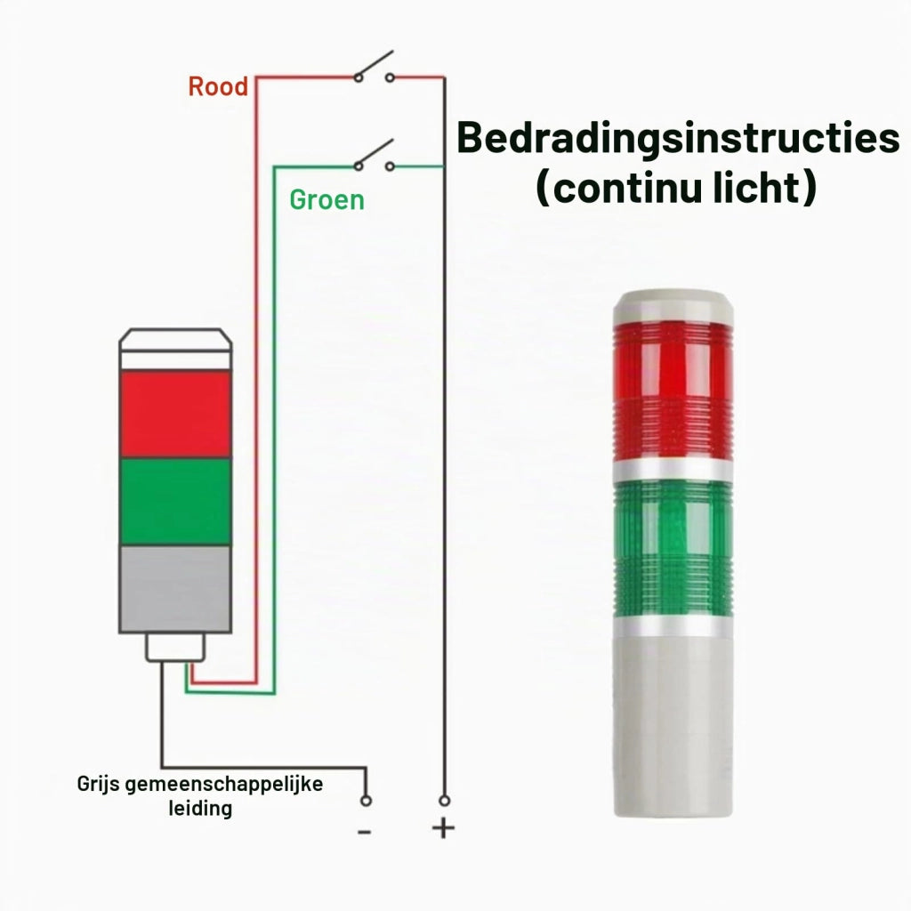 Segnalatore luminoso a LED rosso/verde, 230V, 3W, materiale ABS