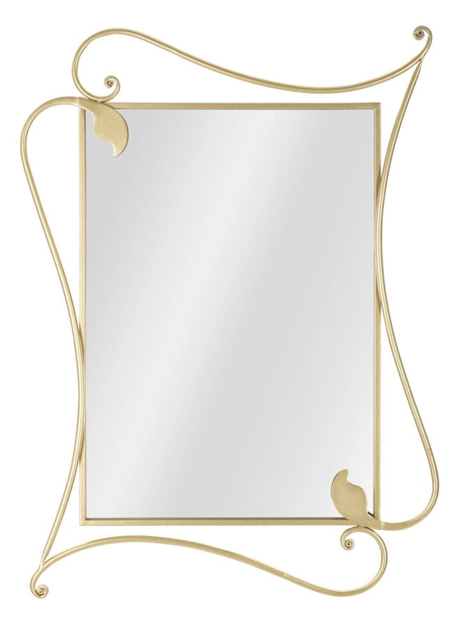 Specchio da parete in metallo dorato forma petalo 80x110 cm Oro