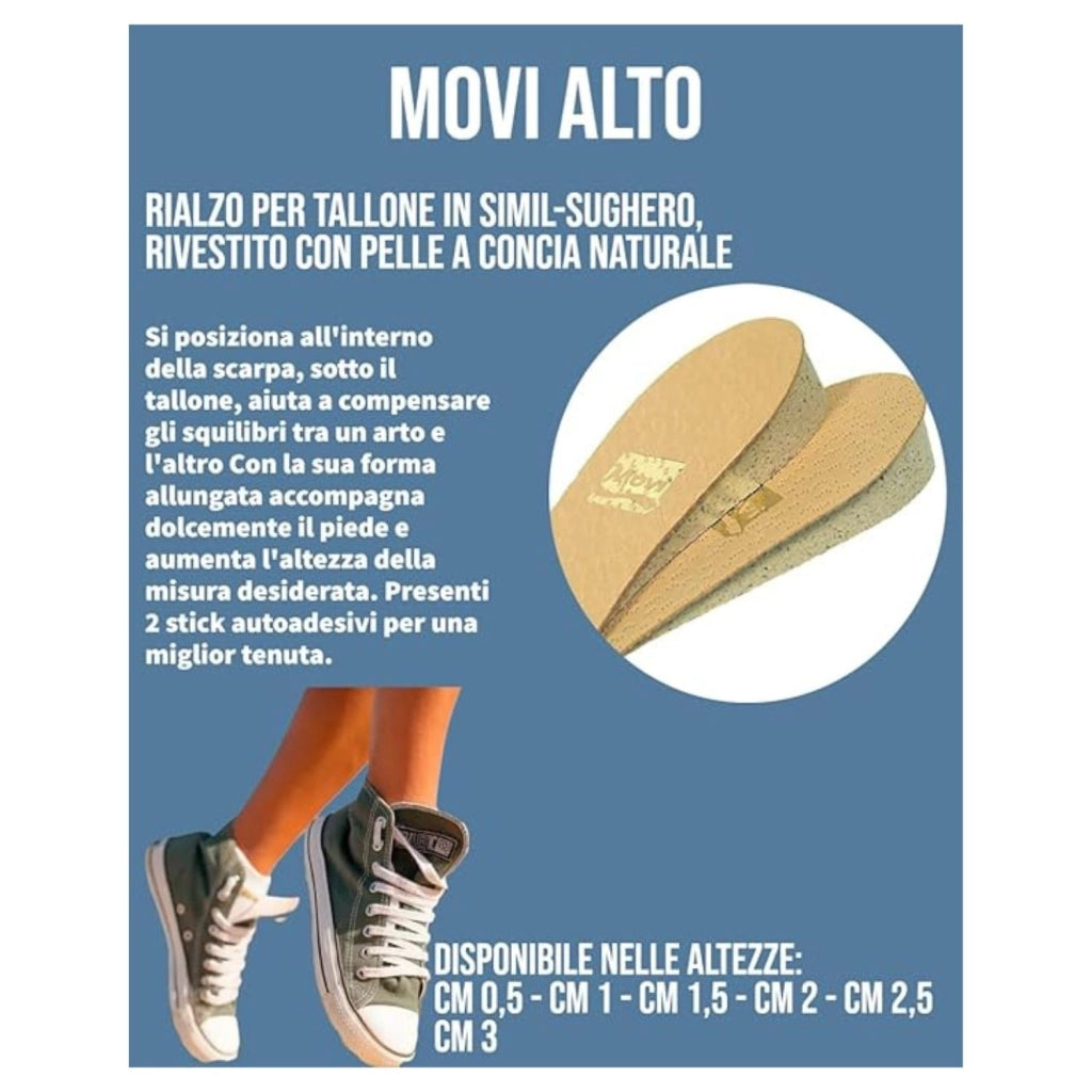 Movi Alto  Comodo Rialzo per Tallone Sughero-pelle TAGLIA : M, ALTEZZA(CM): 2.5