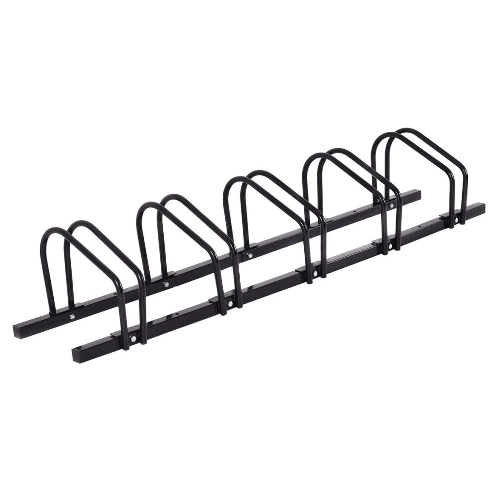 5 Bike Bicycle Stand Parking Garage Storage Organizer-Black