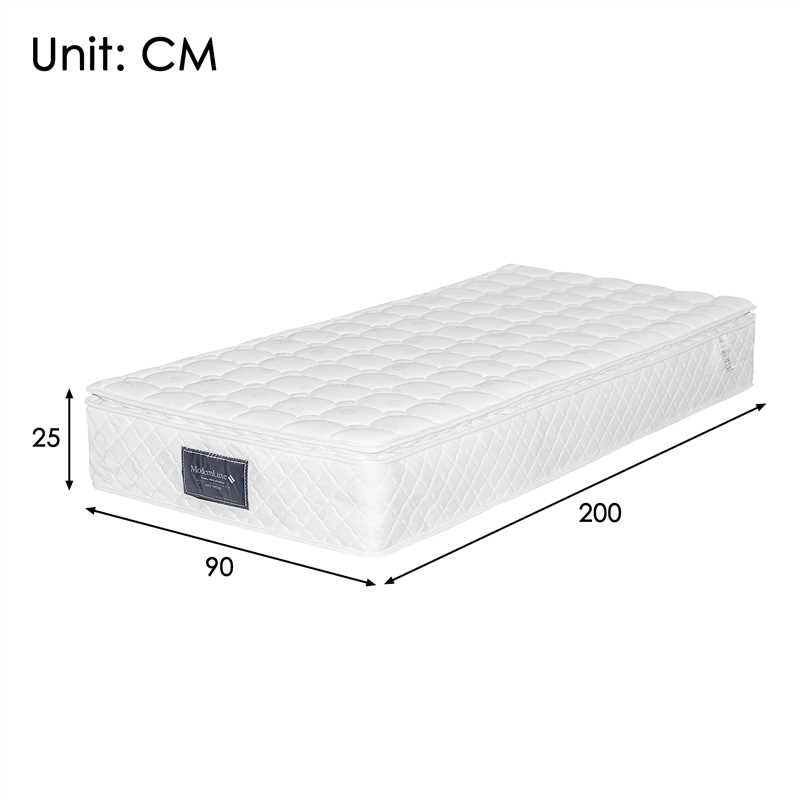 Letto singolo beige 90x200 cm con materasso e luci LED