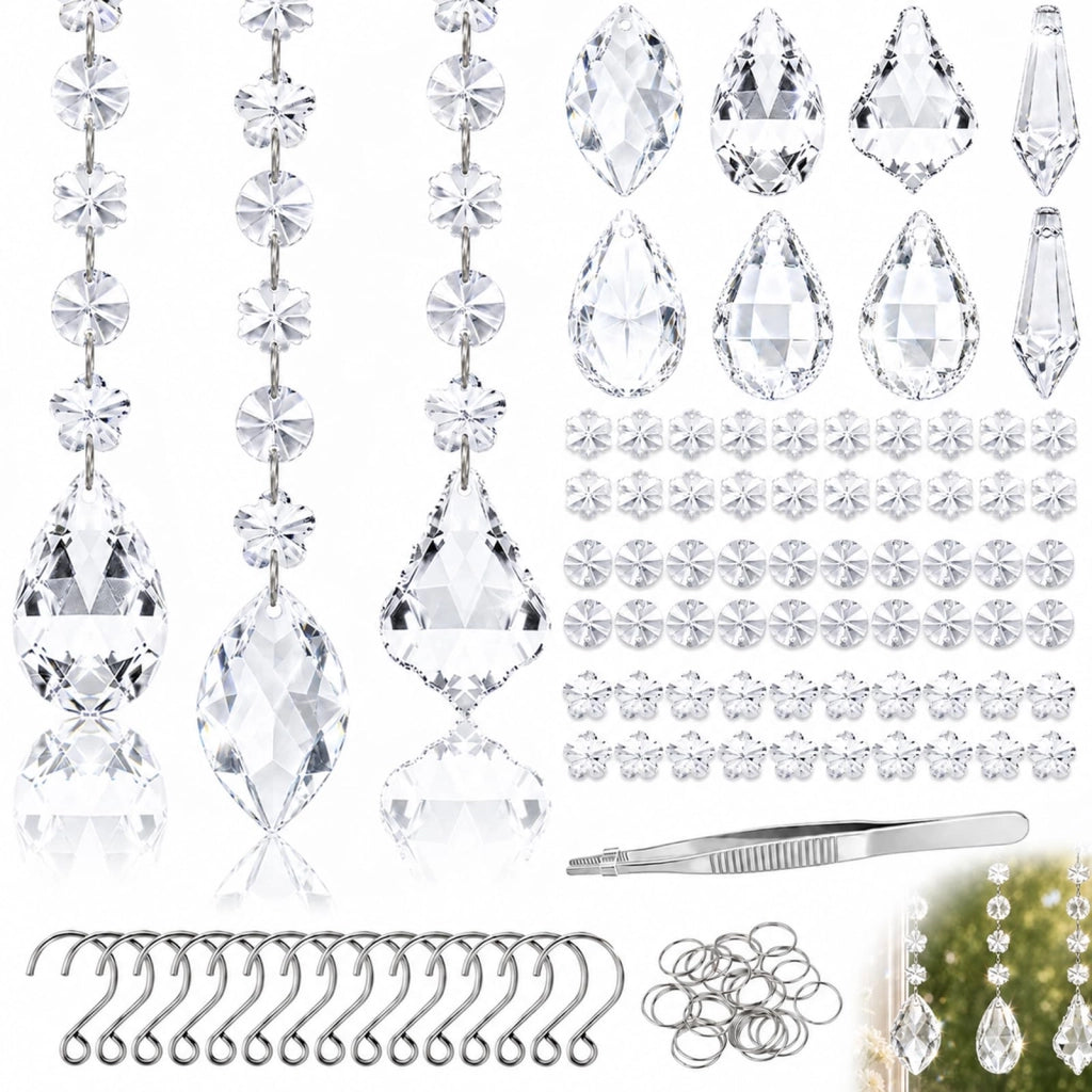 Kit fai-da-te per acchiappasole da 11 pezzi, 38 mm, cristallo trasparente