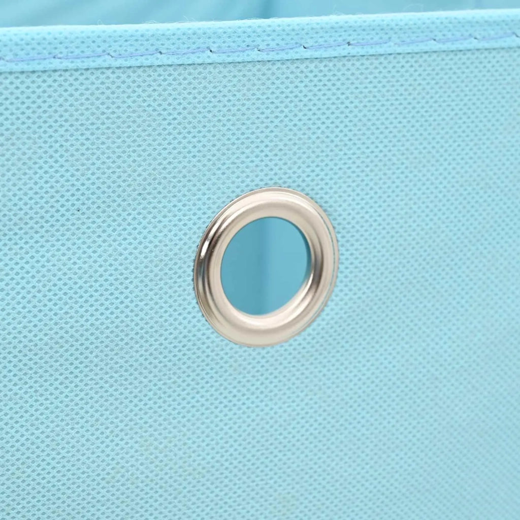 Scatole con Coperchi 4pz Azzurre 32x32x32 cm Tessuto 288374
