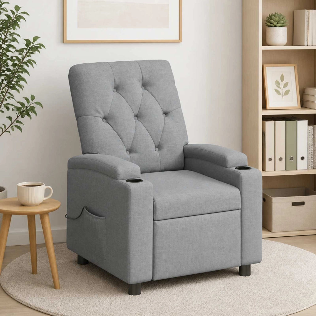Poltrona massaggiante reclinabile Grigio Chiaro 42051236