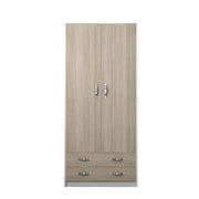(3c) Armadio 2 ante e 2 cassetti cassa Bianco frontale olmo Cm 91x52xH 210